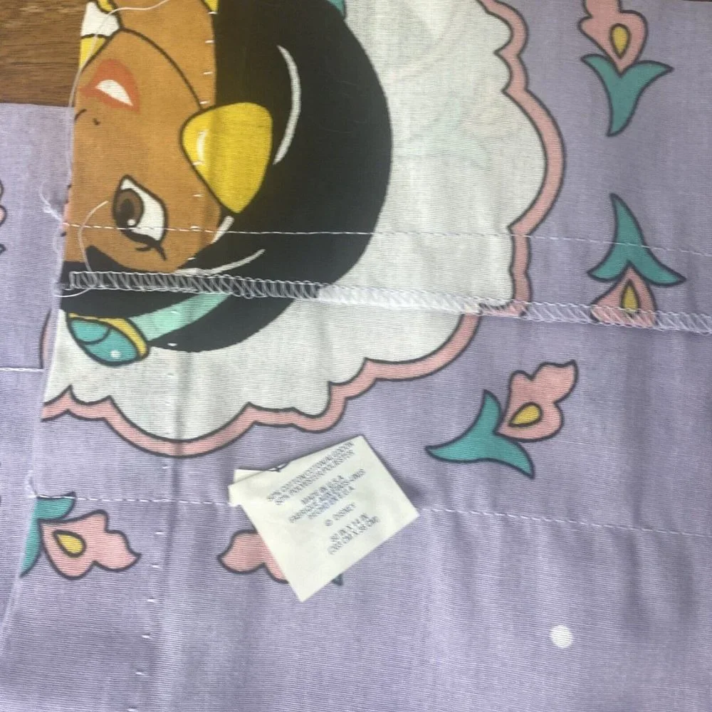 Vintage Disney Aladdin Jasmine Drapery Set Balloon Valance Purple